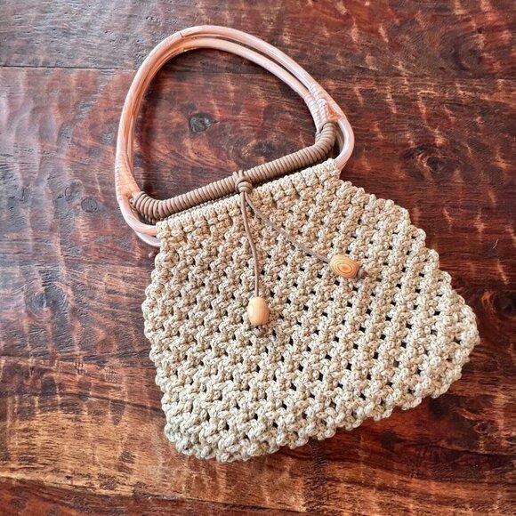 Vintage Crocheted Handmade Boho Shoulder Bag - Picture 3 of 11